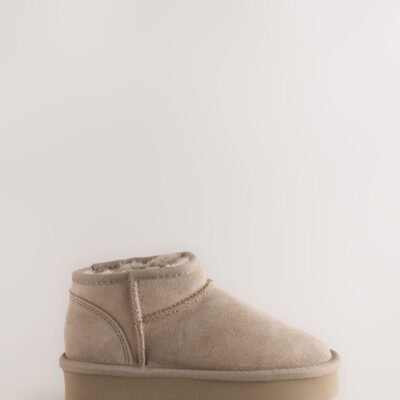 Mink Standard Fit (F) Flatform Mini Warm Lined Water Repellent Suede Pull-On Boots