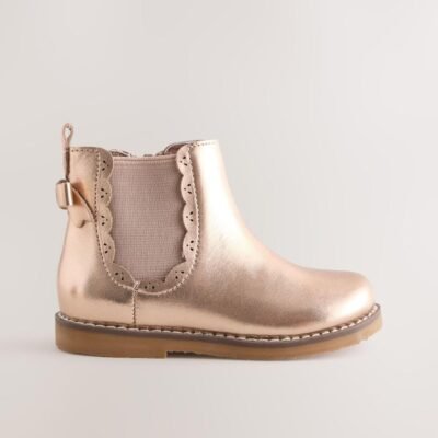 Rose Gold Wide Fit (G) Chelsea Ankle Boots