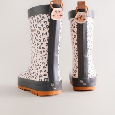 Neutral Leopard Wellies