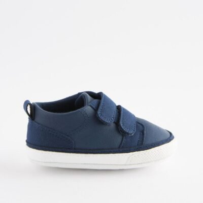 Navy Blue Two Strap Baby Trainers