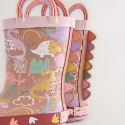 Neutral Dino Handle Wellies