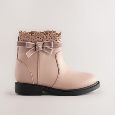 Mink Brown Chelsea Bow Ankle Boots