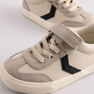 Grey Standard Fit (F) Touch Fastening Elastic Lace Trainers