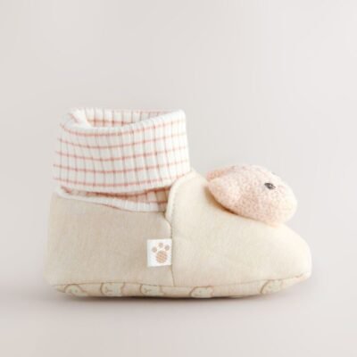 Neutral Bear Baby Sock Top Boots