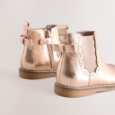 Rose Gold Wide Fit (G) Chelsea Ankle Boots