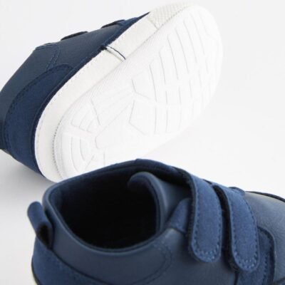 Navy Blue Two Strap Baby Trainers