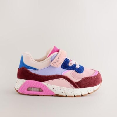 Multi Pink Elastic Lace Chunky Trainers