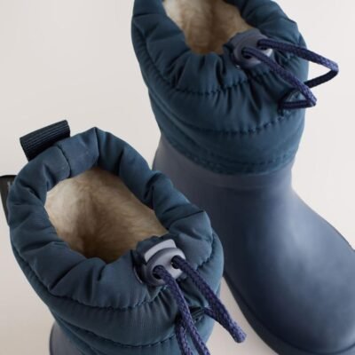 Blue Navy Quilted Cuff Wellies