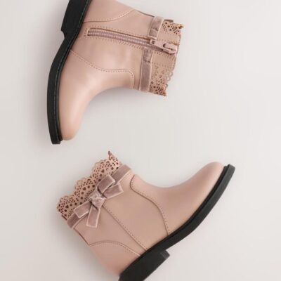 Mink Brown Chelsea Bow Ankle Boots