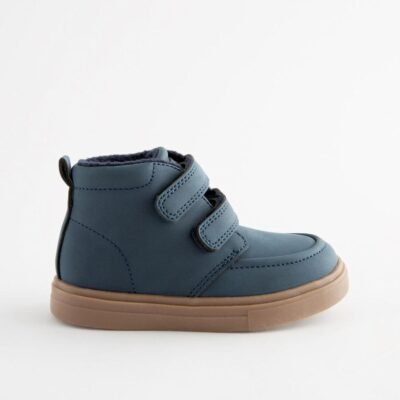 Navy Blue Standard Fit (F) Warm Lined Touch Fastening Boots