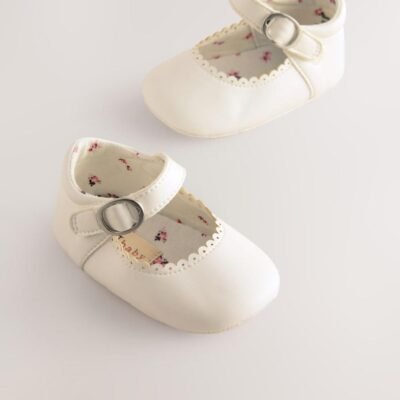 White Mary Jane Baby Shoes