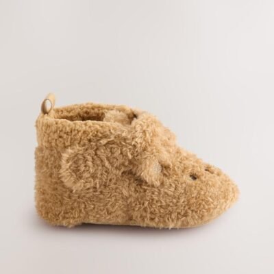 Brown Bear Baby Touch Fastening Slipper Boots