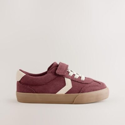 Red Burgundy Standard Fit (F) Touch Fastening Elastic Lace Trainers