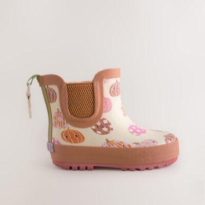 Neutral Pumpkin Halloween Chelsea Wellies