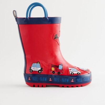 Red Transport Handle Pull On Wellies