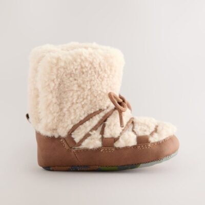 Neutral Borg Warm Lined Baby Boots