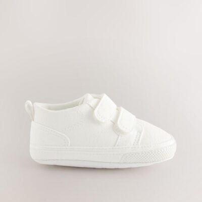 White Two Strap Baby Trainers