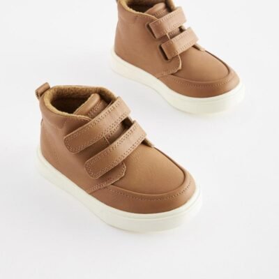 Tan Brown Standard Fit (F) Warm Lined Touch Fastening Boots