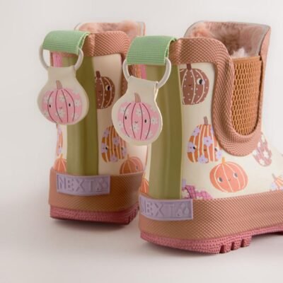 Neutral Pumpkin Halloween Chelsea Wellies