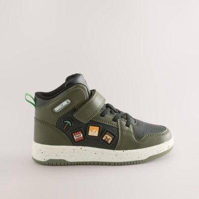 Khaki Green Minecraft High Top Trainers