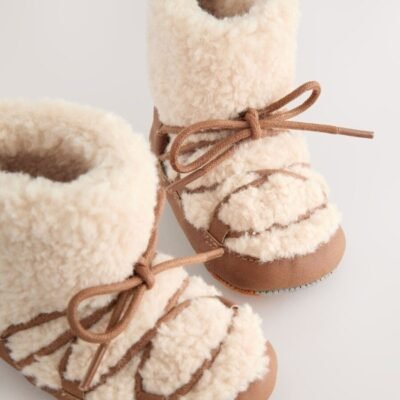 Neutral Borg Warm Lined Baby Boots