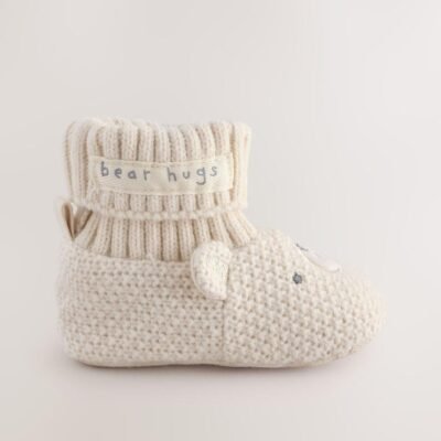Neutral Bear Baby Sock Top Boot Shoes