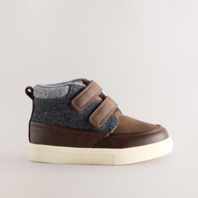 Chocolate Brown Standard Fit (F) Touch Fastening Boots