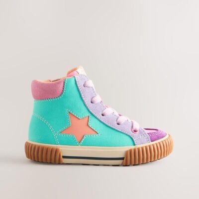 Multi Bright Star High Top Trainers
