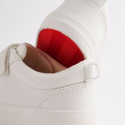 White Wide Fit (G) Two Strap Touch Fastening Trainers