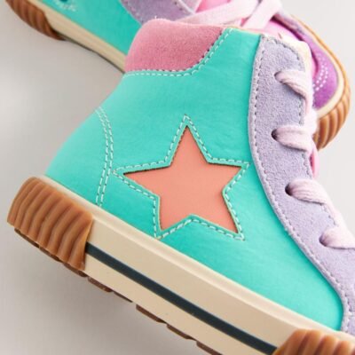 Multi Bright Star High Top Trainers