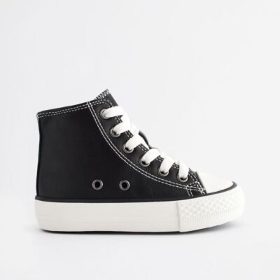 Black Standard Fit (F) High Top Trainers