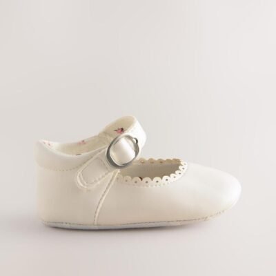 White Mary Jane Baby Shoes
