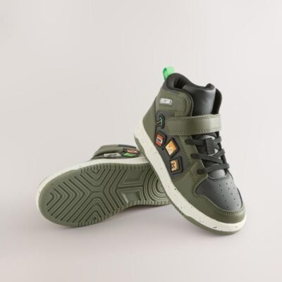 Khaki Green Minecraft High Top Trainers