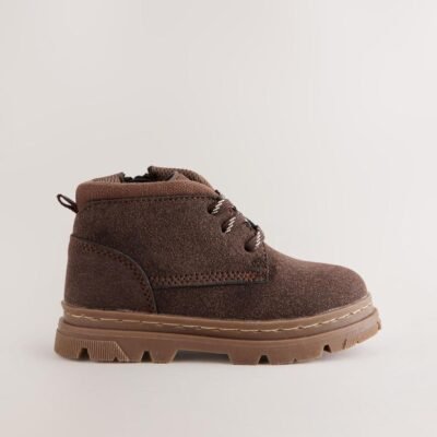 Chocolate Brown Lace-Up Boots