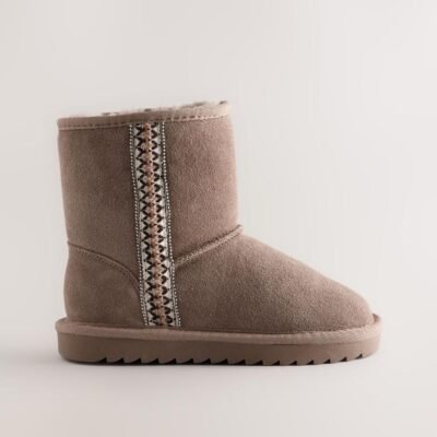 Mink Brown Water Repellent Suede Pull On Boots