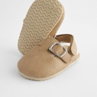 Neutral Faux Fur Lined Baby Clogs