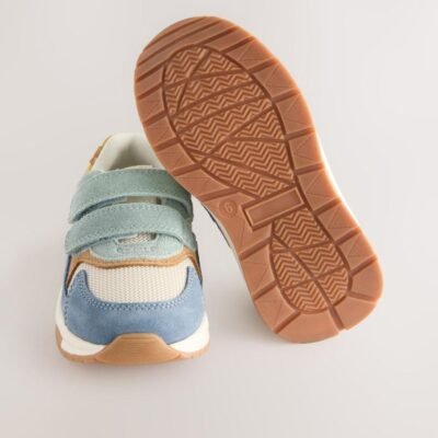 Blue Multi Suede Touch Fastening Trainers