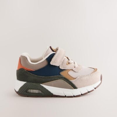 Neutral Standard Fit (F) Elastic Lace Trainers