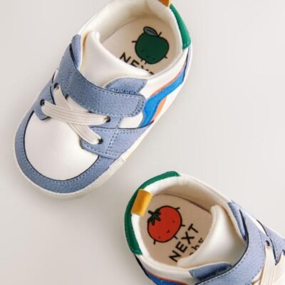 Multi Baby Touch Fastening Elastic Lace Trainers
