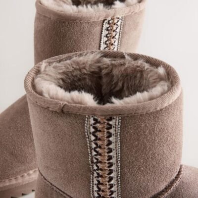 Mink Brown Water Repellent Suede Pull On Boots