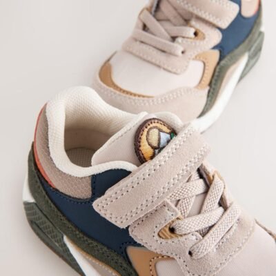 Neutral Standard Fit (F) Elastic Lace Trainers