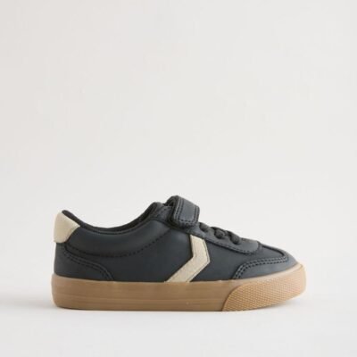 Black Standard Fit (F) Touch Fastening Elastic Lace Trainers