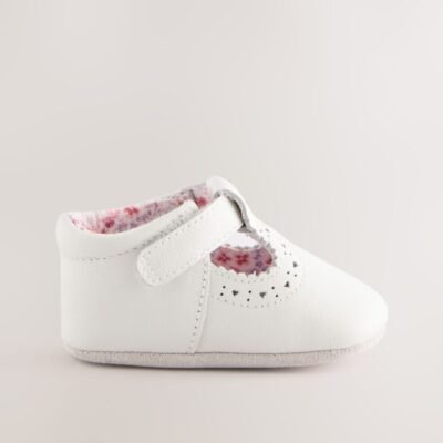 White Leather Baby T-Bar Shoes