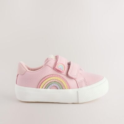Pink Standard Fit (F) Touch Fasten Trainers