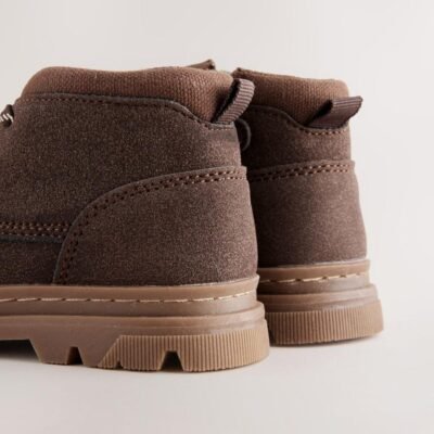 Chocolate Brown Lace-Up Boots