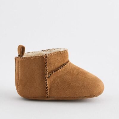 Tan Brown Warm Lined Baby Boots