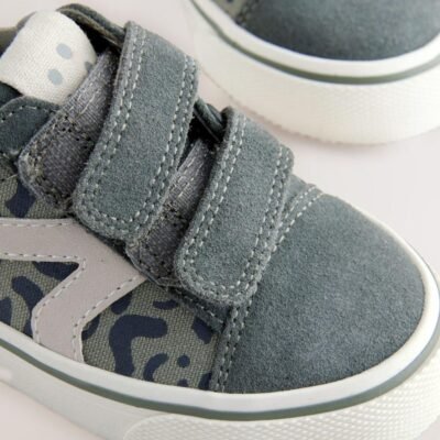 Khaki Green Standard Fit (F) Touch Fastening Skate Trainers