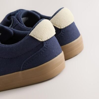 Navy Blue Standard Fit (F) Touch Fastening Elastic Lace Trainers