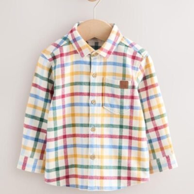Ecru Bright Gingham Check Long Sleeve Character Shirt