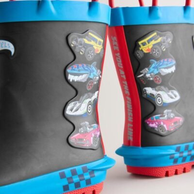 Black Hot Wheels Handle Pull On Wellies